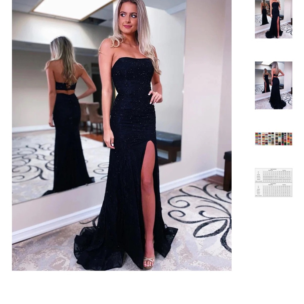 Luladress mermaid black beaded prom dress